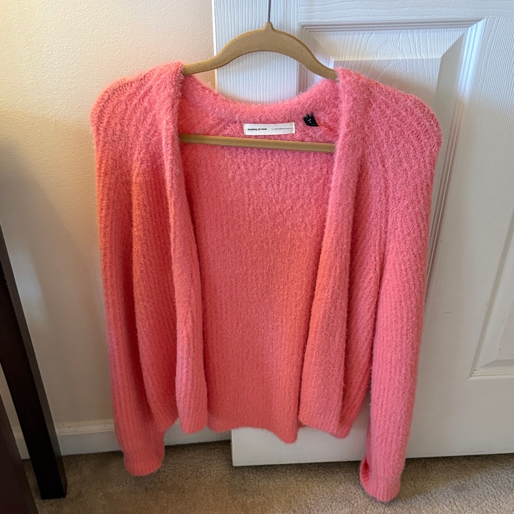 Anthropologie Vibrant Pink Cardigan